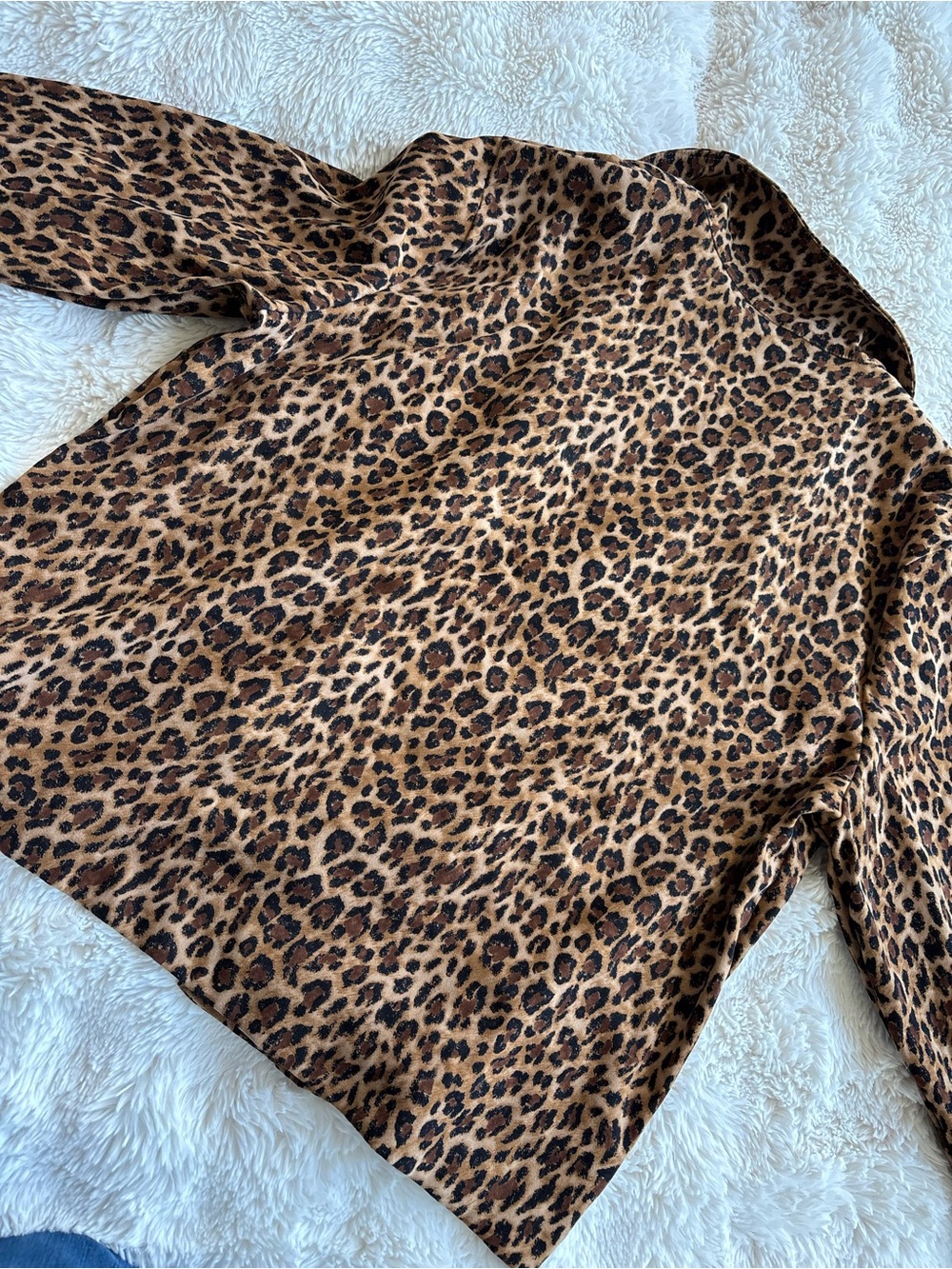 Leopard Print Button Jacket - Tan & Black - Picture 4 of 5